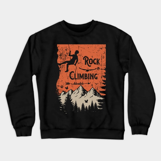 Rock climbing adventure distressed look Crewneck Sweatshirt by HomeCoquette